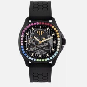 Philipp Plein Mens Black 42mm Strap Fashion Watch